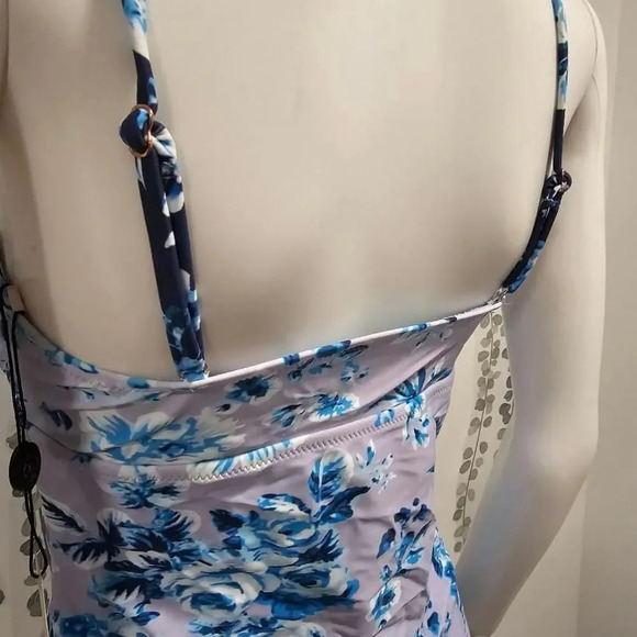 Nanette Lepore Blue Floral Swimsuit Size 8 - Picture 8 of 10
